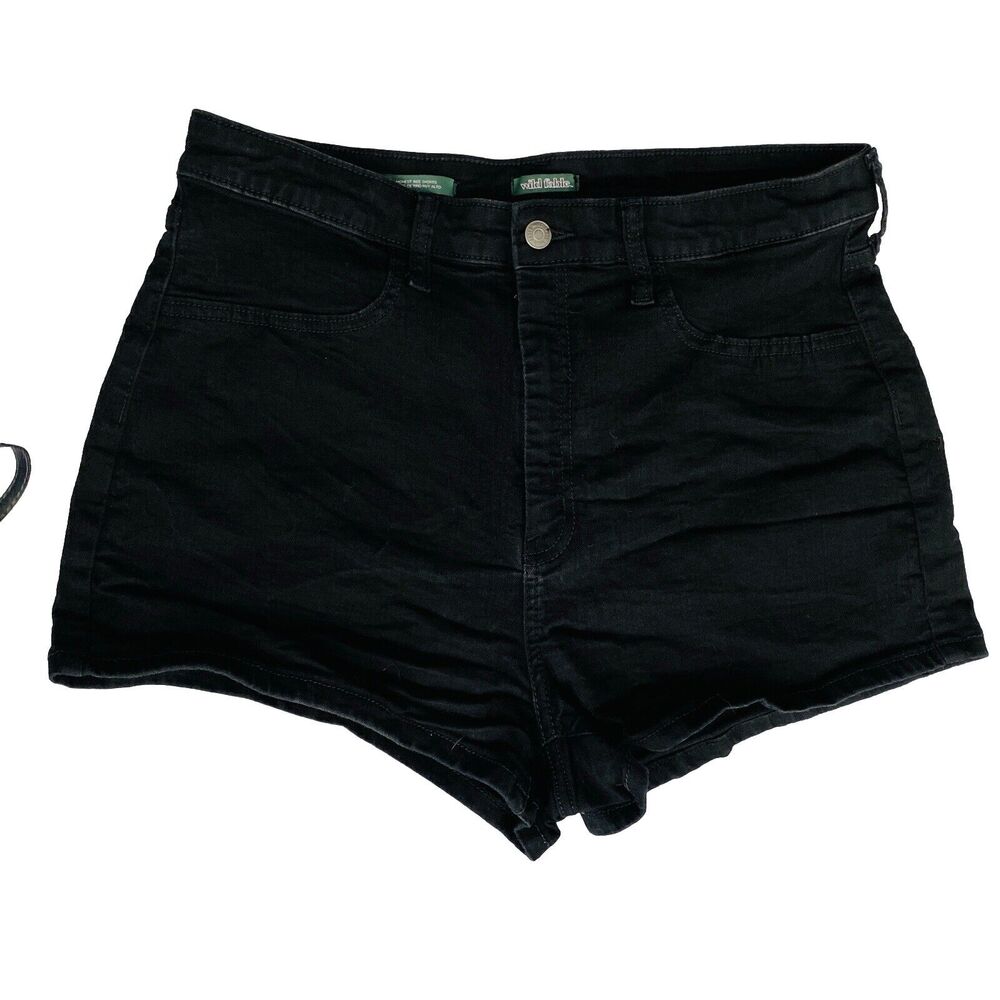 Wild Fable Highest Rise Jean Shorts Women's Plus Size 16/33 Regular Black Denim